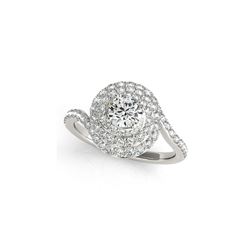 1.54 ctw Certified VS/SI Diamond Halo Ring 18K White Gold