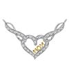 Image 1 : Sterling Silver Round Diamond Mom Infinity Heart Pendant Necklace 1/4 Cttw