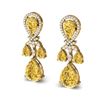 Image 2 : 35.67 ctw Canary Citrine & VS Diamond Earrings 18K Yellow Gold