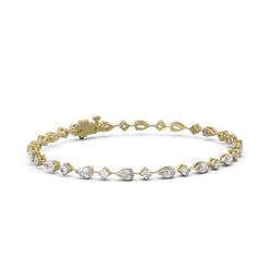 6.24 ctw Pear Cut Diamond Designer Bracelet 18K Yellow Gold