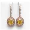 Image 1 : 15.44 ctw Canary Citrine & Diamond Victorian Earrings 14K Rose Gold