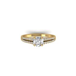 1.11 ctw Certified VS/SI Diamond Art Deco Ring 14K Yellow Gold