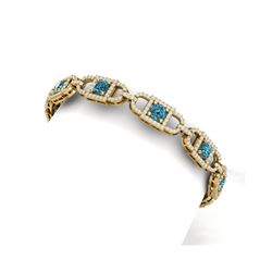 8 ctw SI/I Intense Blue Diamond Bracelet 18K Yellow Gold