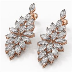 9 ctw Marquise Cut Diamond Designer Earrings 18K Rose Gold
