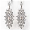 Image 2 : 9 ctw Marquise Cut Diamond Designer Earrings 18K Rose Gold