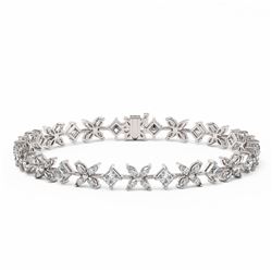 13 ctw Princess and Marquise Cut Diamond Bracelet 18K White Gold