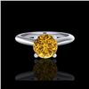 Image 2 : 1.08 ctw Intense Fancy Yellow Diamond Art Deco Ring 18K White Gold