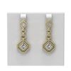 Image 1 : 4.21 ctw Princess Diamond Earrings 18K Yellow Gold