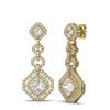 Image 2 : 4.21 ctw Princess Diamond Earrings 18K Yellow Gold