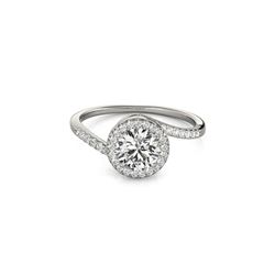 0.75 ctw Certified VS/SI Diamond Bypass Ring 18K White Gold