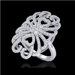 2.25 ctw Micro Pave VS/SI Diamond Designer Ring 18K White Gold