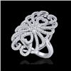Image 1 : 2.25 ctw Micro Pave VS/SI Diamond Designer Ring 18K White Gold