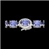 Image 1 : 19.25 ctw Tanzanite & Diamond Eternity Micro Bracelet 14K White Gold