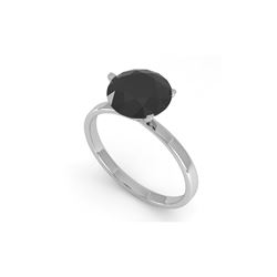 2.0 ctw Black Certified Diamond Engagement Ring Martini 18K White Gold