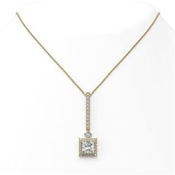 2.3 ctw Princess Cut Diamond Designer Necklace 18K Yellow Gold