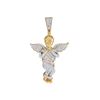 Image 1 : 10kt Yellow Gold Mens Round Diamond Praying Angel Wings Charm Pendant 7/8 Cttw