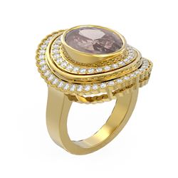 6.46 ctw Morganite & Diamond Ring 18K Yellow Gold