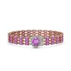 Image 1 : 21.49 ctw Amethyst & Diamond Bracelet 14K Rose Gold