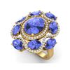 Image 1 : 9.67 ctw Tanzanite & VS Diamond Ring 18K Yellow Gold