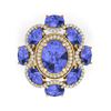 Image 2 : 9.67 ctw Tanzanite & VS Diamond Ring 18K Yellow Gold