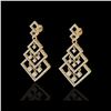 Image 1 : 3 ctw Micro Pave VS/SI Diamond Earrings Dangling 14K Yellow Gold
