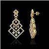 Image 2 : 3 ctw Micro Pave VS/SI Diamond Earrings Dangling 14K Yellow Gold