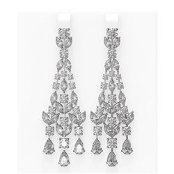 17.56 ctw Diamond Earrings 18K White Gold