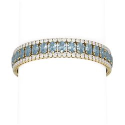 39.55 ctw Aquamarine & Diamond Bracelet 18K Yellow Gold