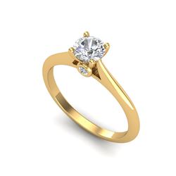0.56 ctw VS/SI Diamond Solitaire Art Deco Ring 18K Yellow Gold