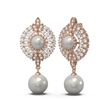 Image 2 : 5 ctw Diamond and Pearl Earrings 18K Rose Gold