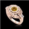 Image 1 : 1.13 ctw Intense Fancy Yellow Diamond Art Deco Ring 18K Rose Gold