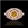 Image 2 : 1.13 ctw Intense Fancy Yellow Diamond Art Deco Ring 18K Rose Gold