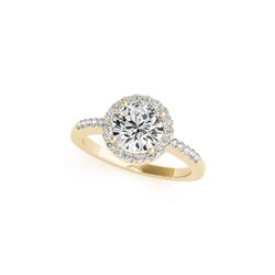 0.5 ctw Certified VS/SI Diamond Halo Ring 18K Yellow Gold