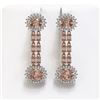 Image 1 : 11.02 ctw Morganite & Diamond Earrings 14K Rose Gold