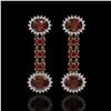 Image 1 : 8.87 ctw Garnet & Diamond Earrings 14K Rose Gold