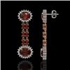Image 2 : 8.87 ctw Garnet & Diamond Earrings 14K Rose Gold