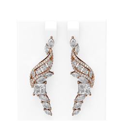 7.23 ctw Diamond Earrings 18K Rose Gold