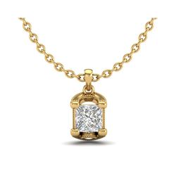 1.25 ctw Princess VS/SI Diamond Art Deco Necklace 18K Yellow Gold