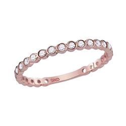 14kt Rose Gold Round Diamond Bezel Set Stackable Band Ring 1/5 Cttw