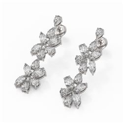 4.78 ctw Mix Cut Diamonds Designer Earrings 18K White Gold