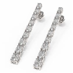7 ctw Oval Diamond Designer Earrings 18K White Gold