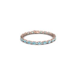 19.7 ctw Sky Blue Topaz & VS/SI Diamond Eternity Bracelet 10K Rose Gold