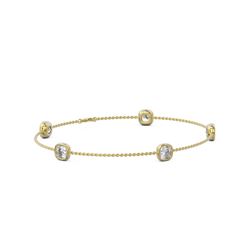 2.5 ctw Cushion cut Diamond Station Bracelet 18K Yellow Gold