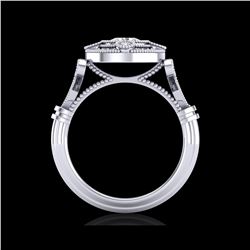 1.12 ctw VS/SI Diamond Art Deco Ring 18K White Gold