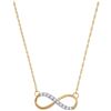 Image 1 : 10kt Yellow Gold Round Diamond Infinity Pendant Necklace 1/10 Cttw