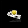 Image 1 : 1.15 ctw Certified SI/I Fancy Intense Yellow Diamond Ring 10K White Gold