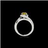 Image 2 : 1.15 ctw Certified SI/I Fancy Intense Yellow Diamond Ring 10K White Gold