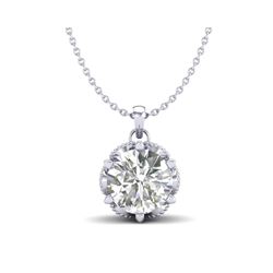 1.36 ctw VS/SI Diamond Solitaire Art Deco Necklace 18K White Gold