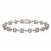 Image 1 : 9 ctw Princess Cut Diamond Designer Bracelet 18K White Gold