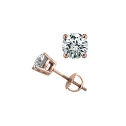 2.0 ctw Certified VS/SI Diamond Stud Earrings 18K Rose Gold